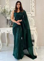 Silk Rama Party Wear Sequins Work Saree